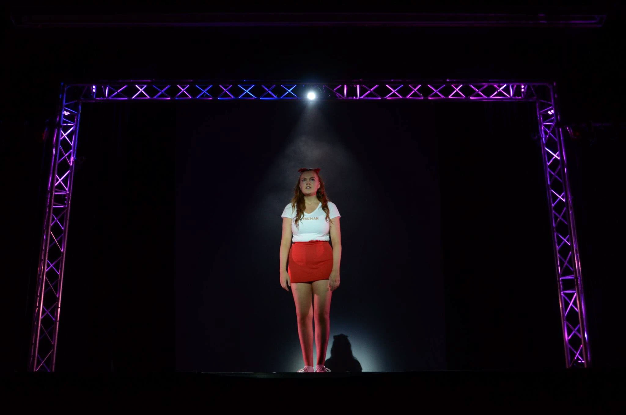 Bring It On, Lighting Design (Co-design), University of Birmingham, 2019 production still 4 by Ben Sassoon and Nick Thomas
