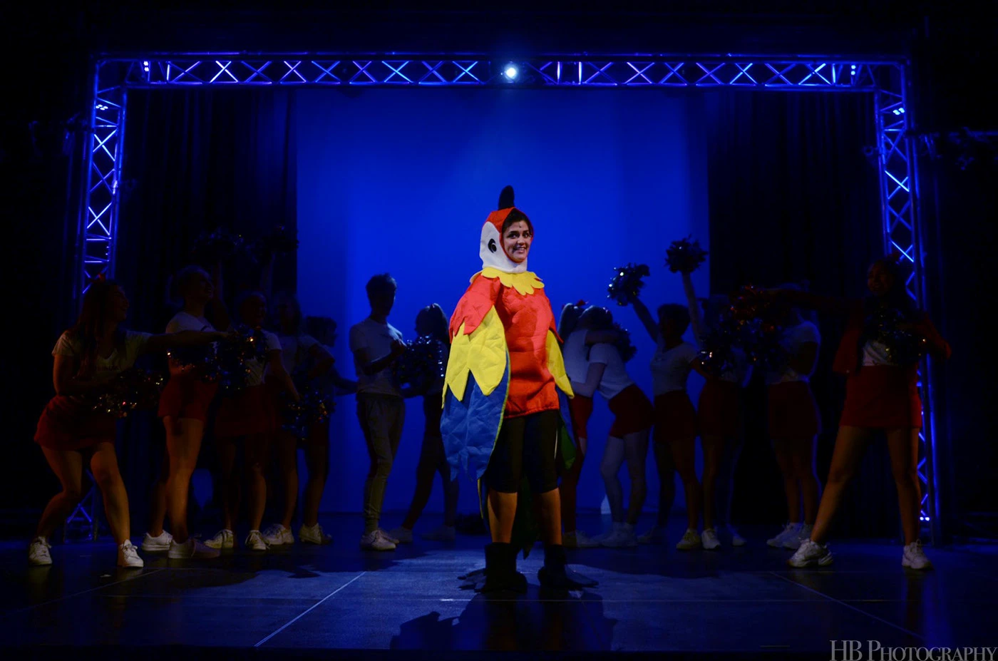 Bring It On, Lighting Design (Co-design), University of Birmingham, 2019 production still 7 by Ben Sassoon and Nick Thomas