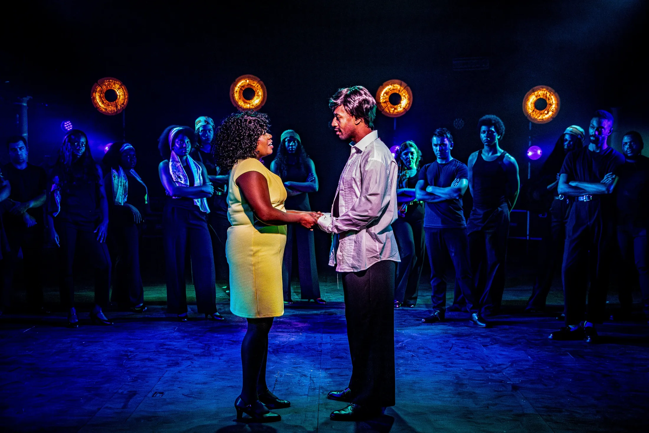 Dreamgirls, Lighting Design, Bridewell Theatre, Nov 2025 production still 3 by Ben Sassoon