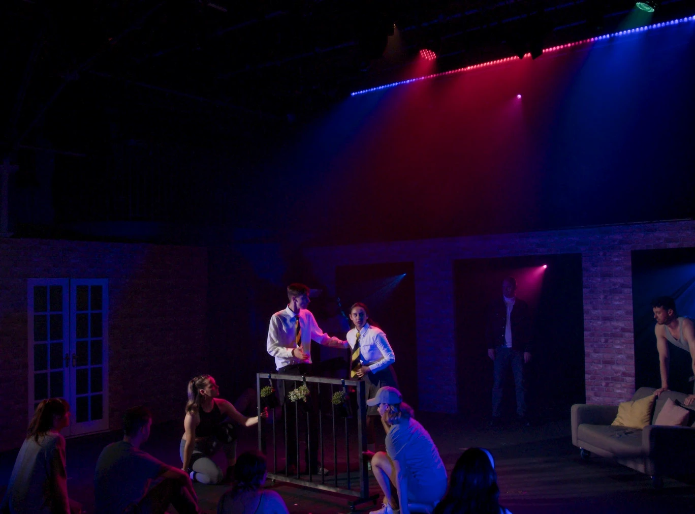 Our House, Lighting Design, Bridewell Theatre, June 2023 production still 3 by Ben Sassoon