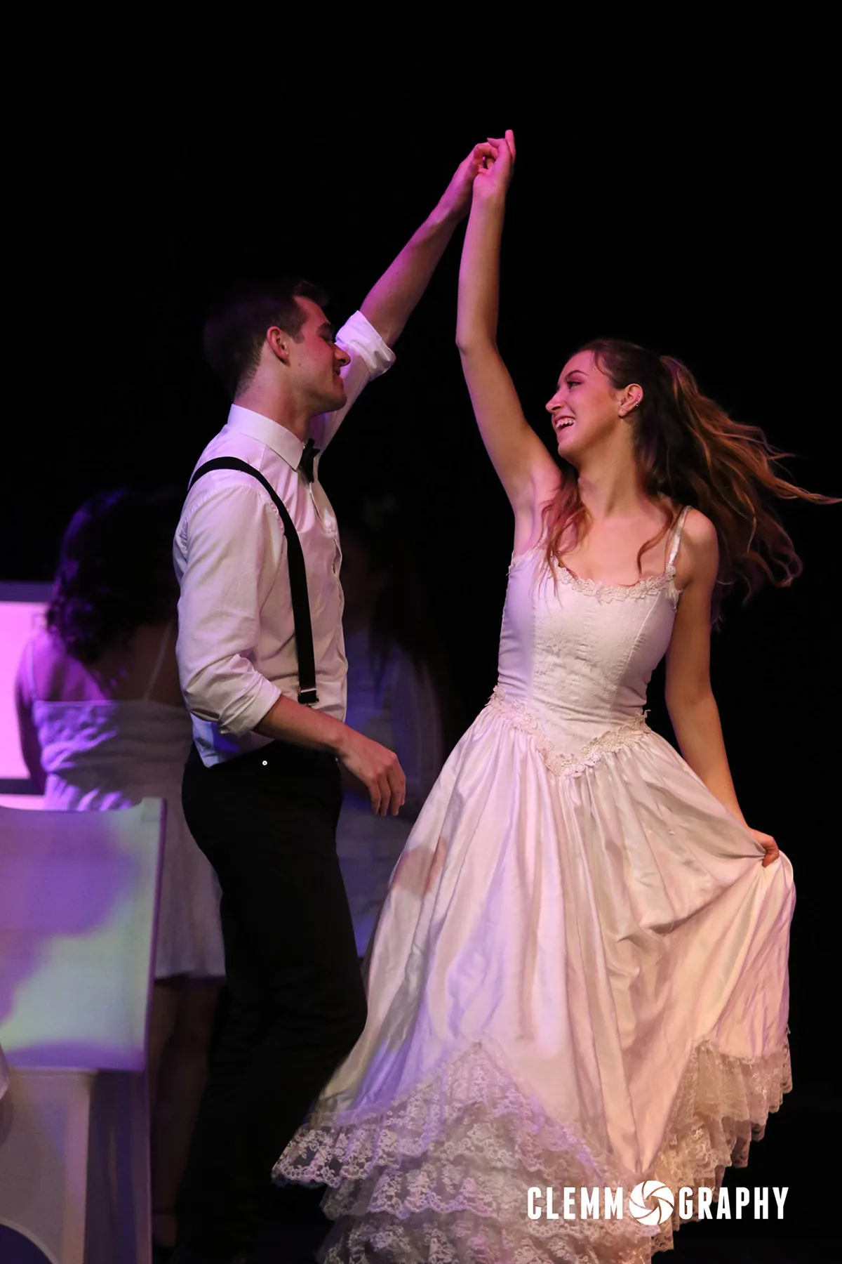 The Wedding Singer, Lighting Design (Co-design), University of Birmingham, 2019 production still 2 by Ben Sassoon and Nick Thomas