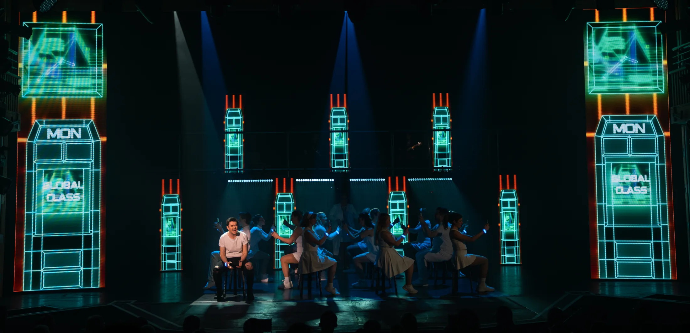 We Will Rock You, Lighting Design, John McIntosh Arts Centre, Feb 2026 production still 2 by Ben Sassoon
