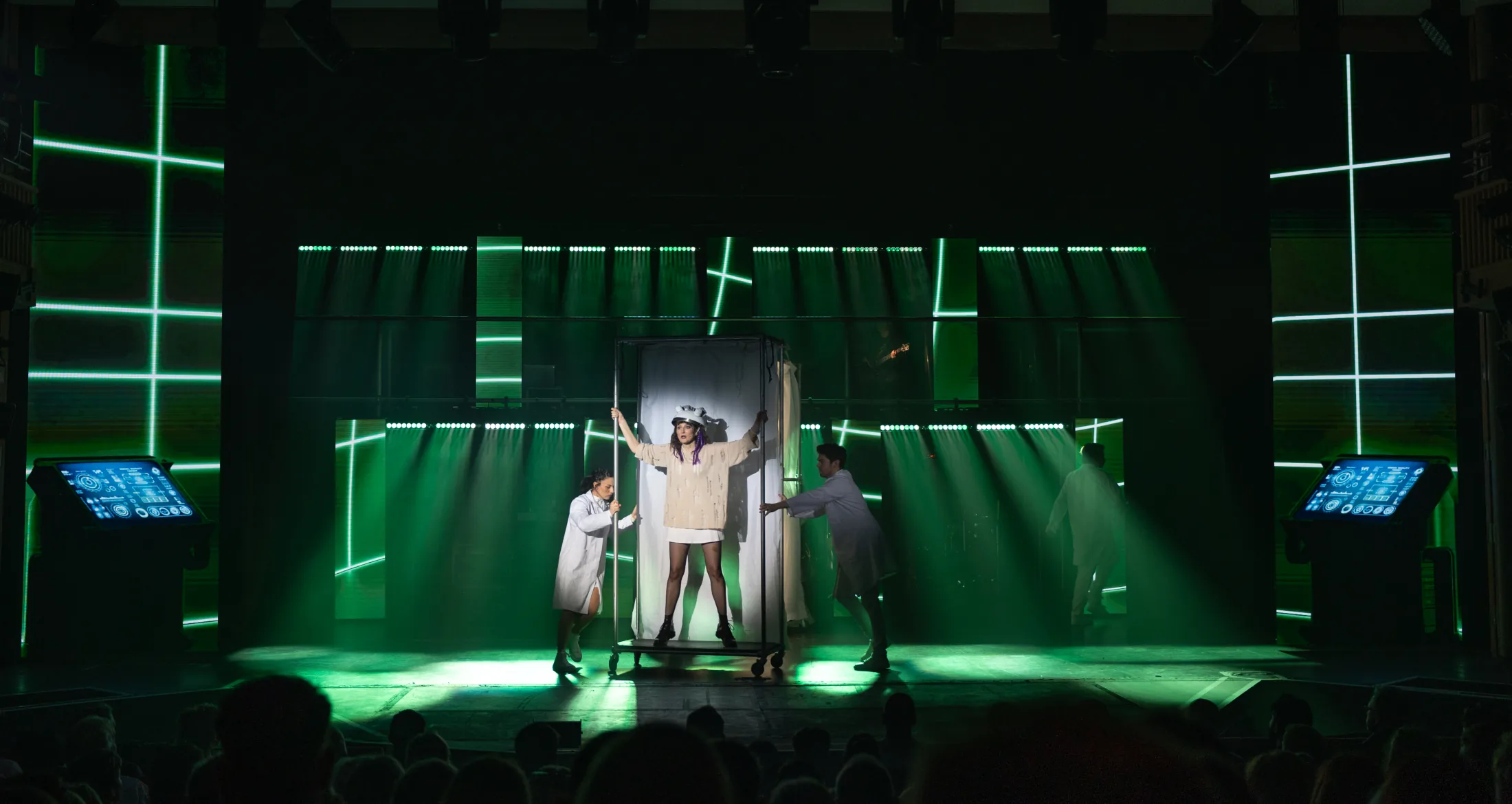 We Will Rock You, Lighting Design, John McIntosh Arts Centre, Feb 2026 production still 6 by Ben Sassoon